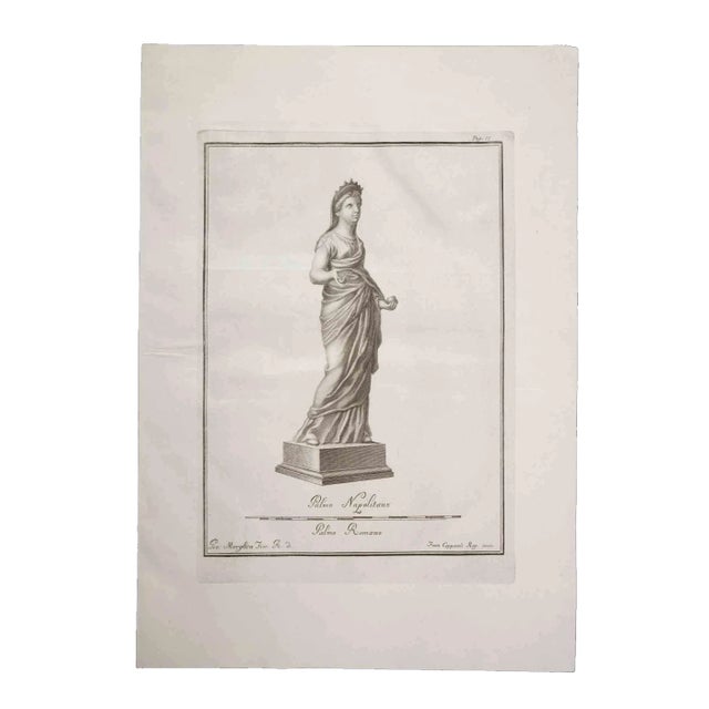 Francesco Cepparoli, Ancient Roman Statue, Original Etching, 18th Century For Sale