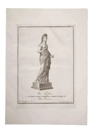 Francesco Cepparoli, Ancient Roman Statue, Original Etching, 18th Century