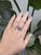 This beautiful ring features a 2.47 carat cushion cut Turquoise gemstone with natural earth mined diamonds and a split...
