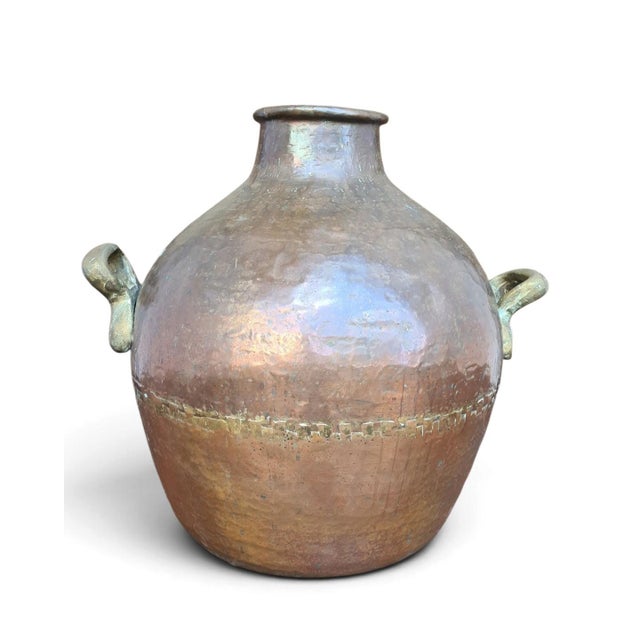 Large Egyptian Jug in Hand-Hammered Copper, 1940s For Sale - Image 3 of 13