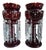 19th C Bohemian Cranberry Glass Enamel Lustres For Sale