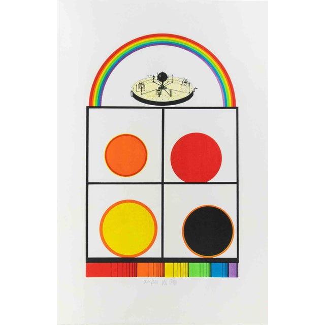 Modern Lucio Del Pezzo, The Sun, 1972, Lithograph For Sale - Image 3 of 3