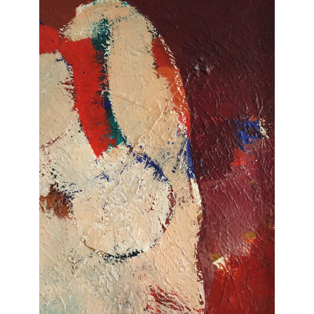 Mid-Century Modern 'Reclining Figure in Red' Abstract Figurative Oil Painting by Swedish Artist Hans Osswald (1919-1983), Framed For Sale - Image 11 of 13