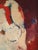 Mid-Century Modern 'Reclining Figure in Red' Abstract Figurative Oil Painting by Swedish Artist Hans Osswald (1919-1983), Framed For Sale - Image 11 of 13
