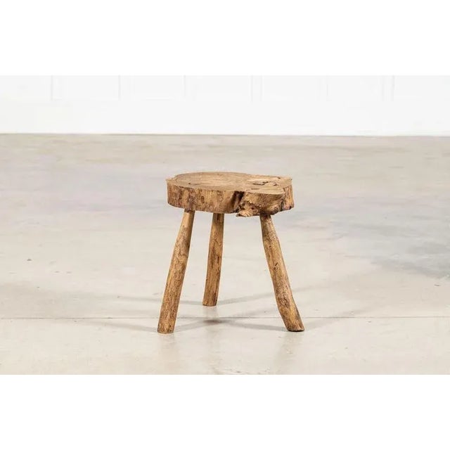 Wood French Elm Side Table, 1900 For Sale - Image 7 of 10