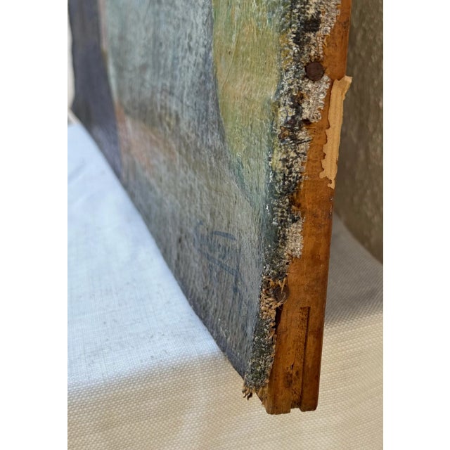 Antique Painting : 1920’s Antique French Oil Painting “Orientale” With Rich, Colorful Texture For Sale - Image 10 of 12
