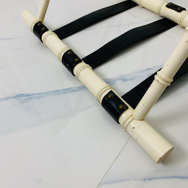 Vintage 1950’s Dorothy Draper Era Faux Bamboo Suitcase Luggage Rack