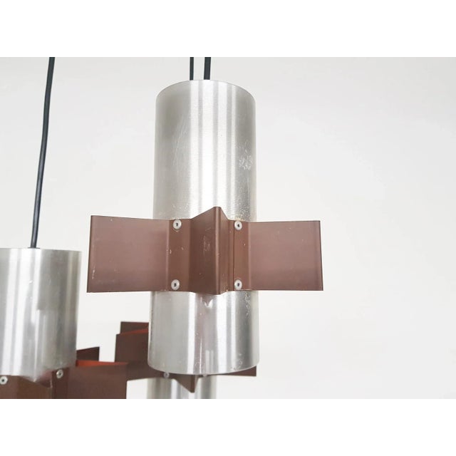 Aluminum Star-Shaped Pendant Lamp, 1960s For Sale - Image 3 of 4