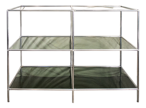 Vintage Freestanding Shelving Unit in Steel and Glass by Poul Cadovius for Royal System Denmark, 1960s