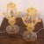 Murano Glass Table Lamps in Amber Color with Golden Elements, Italy, 1990s, Set of 2 For Sale - Image 4 of 10