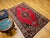 Vintage Mazgalan Area Rug, Hand-Knotted Wool, Geometric Pattern, 5x7, Red & Navy For Sale - Image 9 of 18
