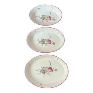 Set of 3 Strasbourg Tulip Pattern Graded Serving Dishes