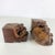 Large Vintage Pair Unique Burl Wood Carved Sculptural Book Ends Mid Century MCM For Sale - Image 11 of 12