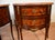 Wood 1890s Pair French Louis XV Walnut Satinwood Inlay & Marble Top Nightstands For Sale - Image 7 of 18