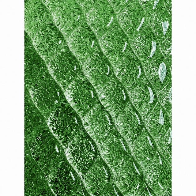 Glass Contemporary Green “Graniglia” Rhombus Murano Glass Wall Lights - a Pair For Sale - Image 7 of 7