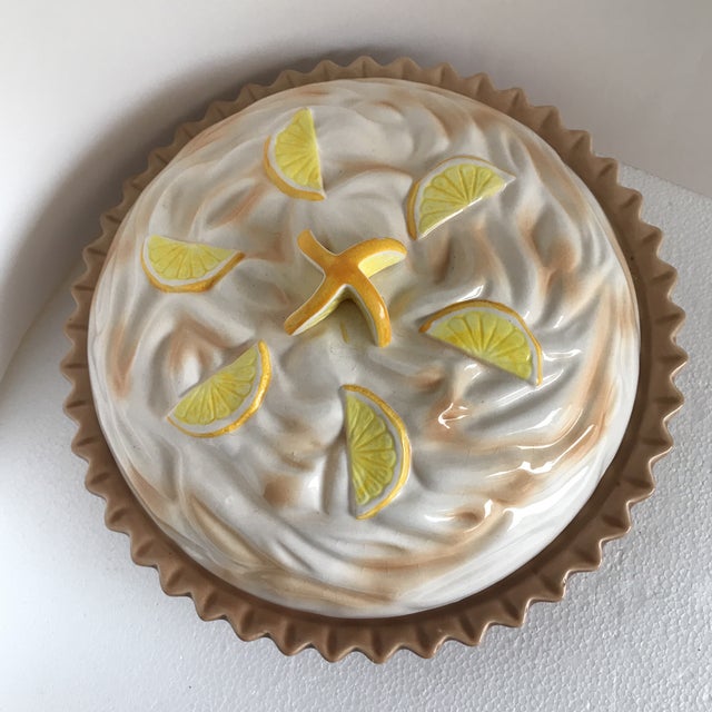 Vintage Ceramic Lemon Meringue Pie Container Chairish