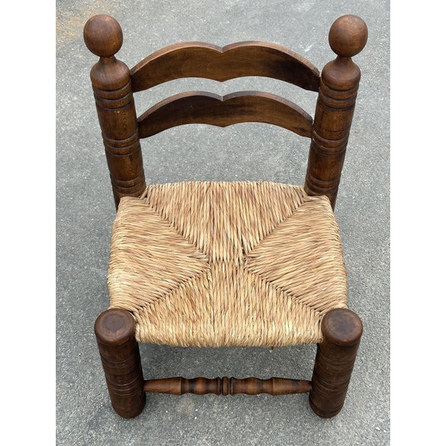 Vintage Oak and Straw Coffee Chair, 1960s For Sale - Image 11 of 18