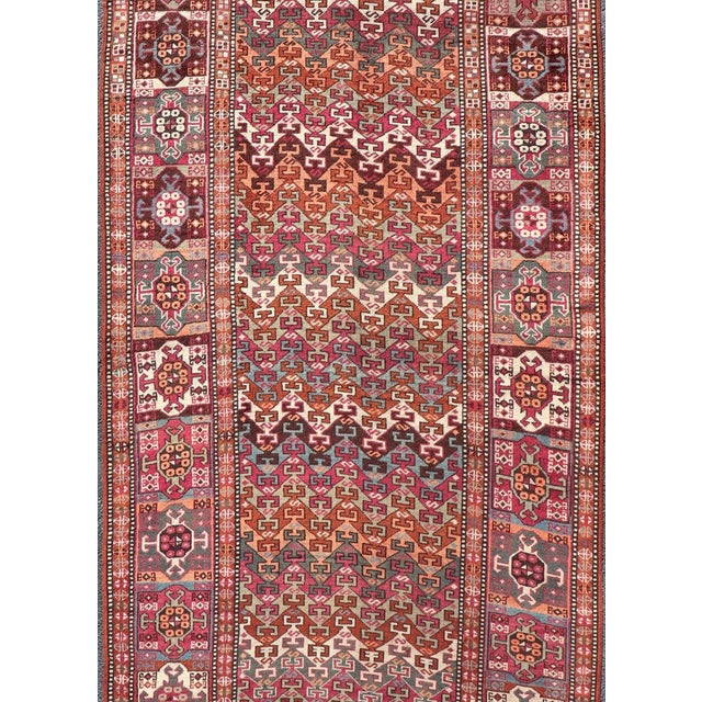 Early 20th Century Antique Persian Kurdish Rug With Vibrant Tribal Motifs and Rich Color 4'1 X 9'9 For Sale - Image 5 of 12