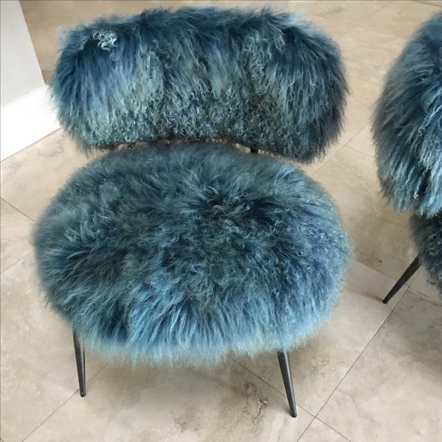Baxter Mongolia Fur Chairs Pair Chairish