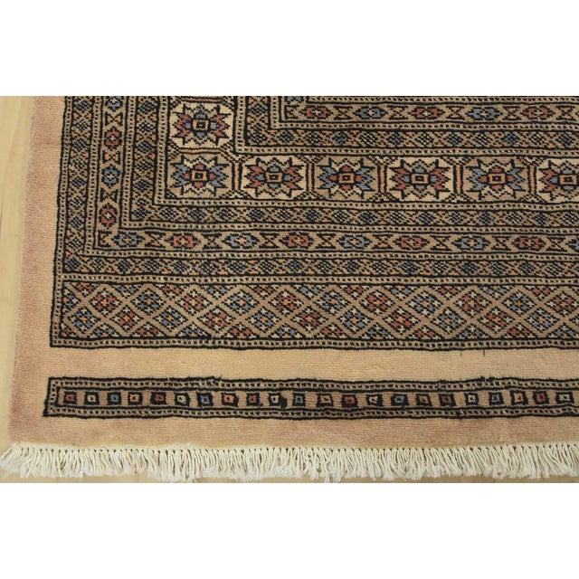 Bokhara Jaldar Rug 8′ X 9’6” Beige Wool Tribal Hand-Knotted Oriental Carpet For Sale - Image 11 of 14