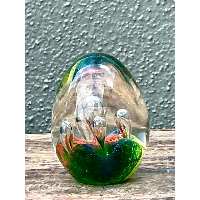 Vintage Italian Glass Egg After Murano For Sale - Image 9 of 12