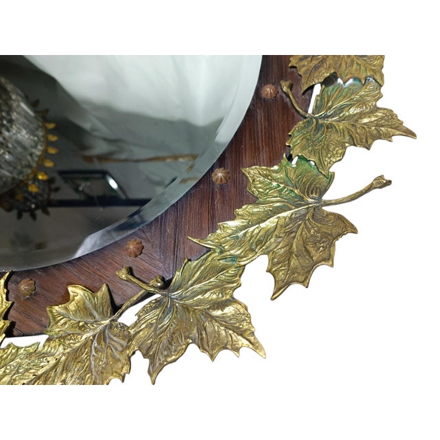 1930s Mirror Vine Leaves Regency Art Nouveau, 1930s For Sale - Image 5 of 6