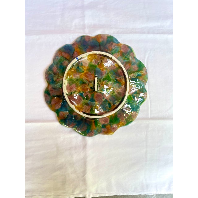 Vintage French majolica oyster plate with gorgeous seafoam and turquoise glaze. Perfect for oysters, shrimp, lemons,...