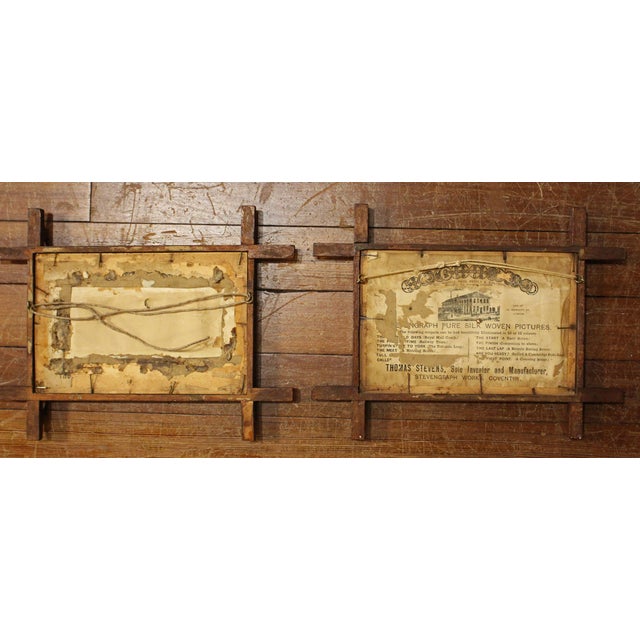 Late 19th century pair of Stevengraph horse race pictures, English. "Pure silk woven pictures" of a horse race "The Start"...