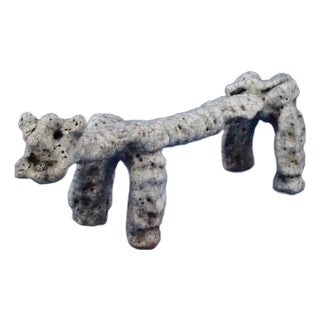 Carlo Zauli School, Stylized Dog, Italy, 1920s, Acid-Treated Ceramic For Sale