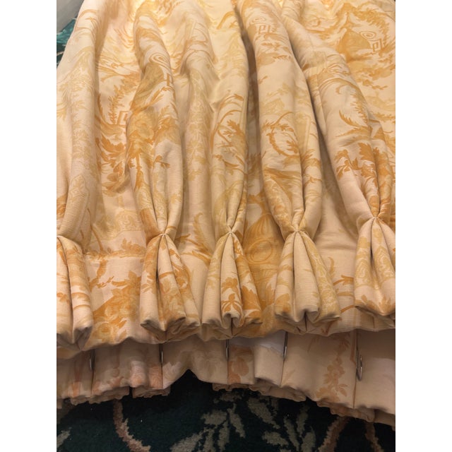 1996 Zoffany “Floral Urn” Bespoke 140" Drapery Ensemble With Lamps For Sale In Boston - Image 6 of 18