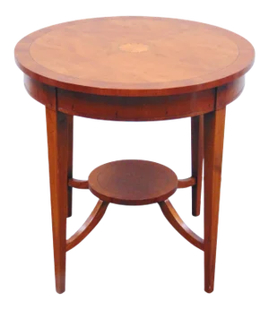 Hepplewhite Inlaid Yew Wood & Burlwood Center Table