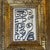 Contemporary Wayne Cunningham abstract marker drawing on vintage paper in a heavy chunky carved wood frame. Measures 5x7 /...