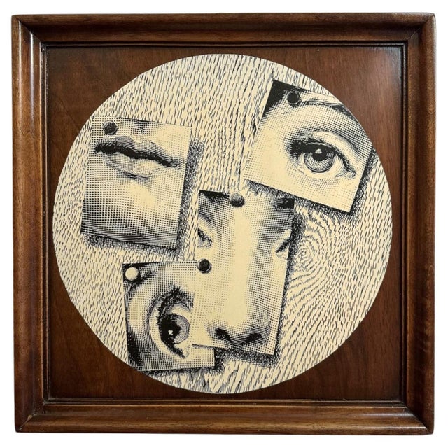 Italian 20th Century Nose Mouth and Eyes Silk Screen Print by Fornasetti For Sale - Image 3 of 8