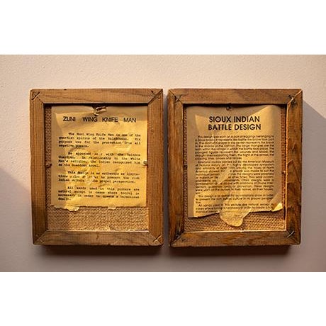 Mid 20th Century Southwestern Framed Sand Paintings - Pair For Sale - Image 10 of 10