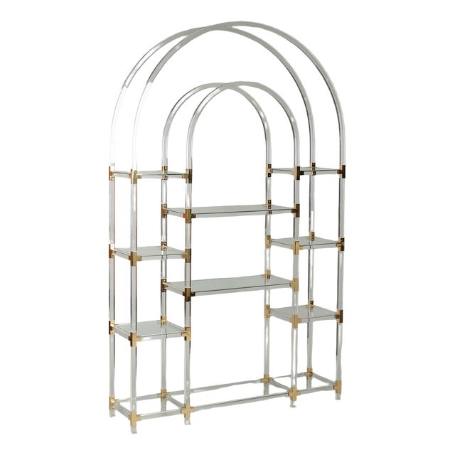 Vintage Acrylic Glass Shelf by Charles Hollis Jones, 1970s For Sale