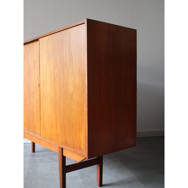 Wood Vintage Danish Highboard in Teak, 1960s For Sale - Image 7 of 13