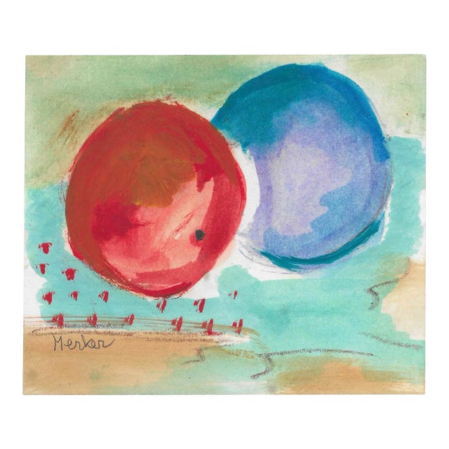 1950s Alexandra Merker Mid Century Fruit Still Life For Sale