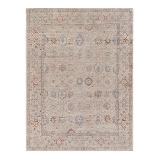 Exquisite Rugs Harper Hand-Knotted New Zealand Wool Beige/Blue Rug-10'X14' For Sale