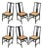 Vintage Italian Ebonized and Cane Seat Dining Chairs – Set of 6 For Sale