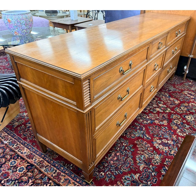 French Vintage Kindel 9 Drawer Dresser For Sale - Image 3 of 10