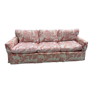 Edward Ferrell & Manuel Canovas Cream Coral Pali Print Sofa For Sale