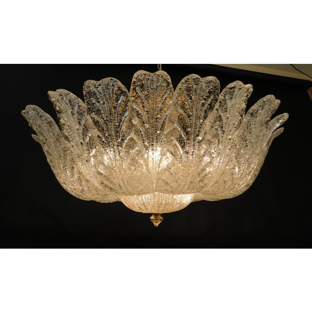 1960s 1960s Italian Clear Graniglia Murano Leaves Flush Mount For Sale - Image 5 of 9