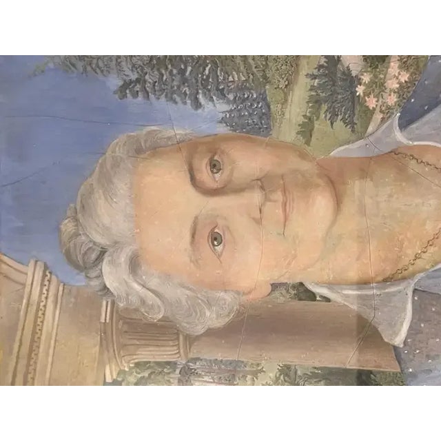 Mid 20th Century Modern Egg Tempera Portrait of a Lady in Landscape by Louis Wolchonok For Sale - Image 9 of 11