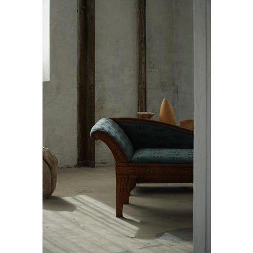 Art Nouveau Danish Chaise Lounge in Oak & Lisa Larson Mikey Upholstery, 1920s For Sale - Image 12 of 18