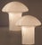 1970s Split Mushroom Glass Table Lamps attributed to Vistosi, Murano, 1970s, Set of 2 For Sale - Image 5 of 14