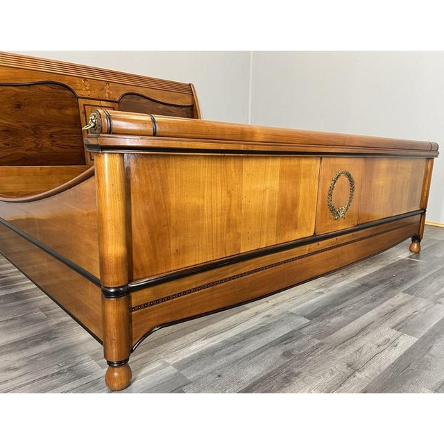 Vintage French Walnut King Size Bed Frame For Sale - Image 9 of 17