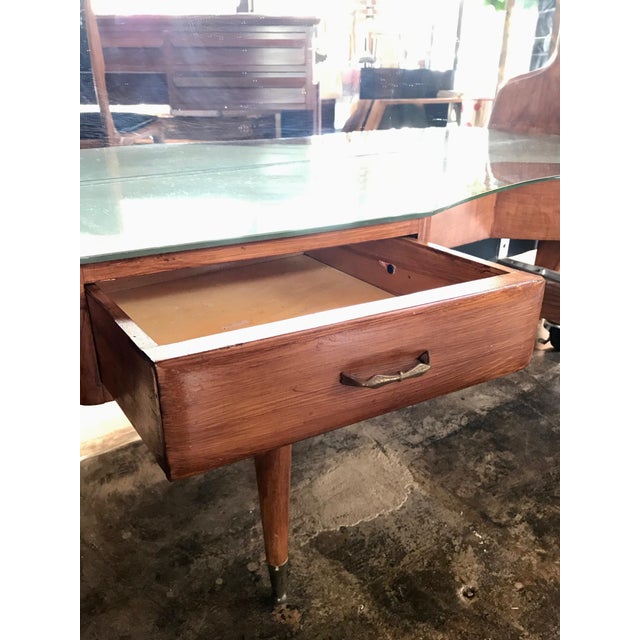 Glass Vittorio Dassi, Vanity Console Table, Italy, 1950s For Sale - Image 7 of 13