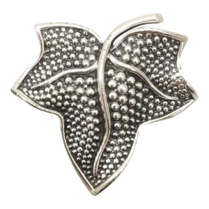 Vintage Signed Napier Rhodium Plated Bumpy Leaf Brooch