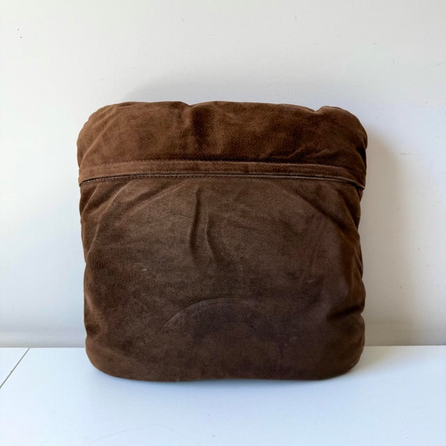 R & Y Augousti R&y Augousti Leather and Suede Toucan Embroidered Pillow For Sale - Image 4 of 5