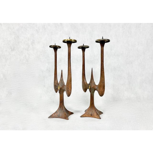 Postmodern Polish Brutalist Candleholders, 1970s, Set of 2 For Sale - Image 3 of 16